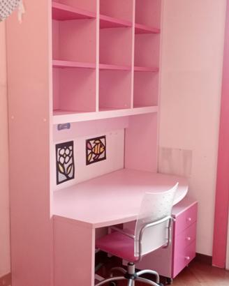 Libreria con Scrivania Rosa