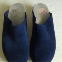 Sabot Scholl's camoscio blu originali anni70 n.38