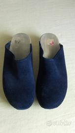 Sabot Scholl's camoscio blu originali anni70 n.38