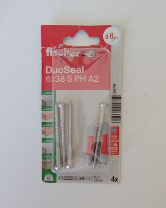 Tasselli e Viti Inox Fischer DuoSeal 6 (2 Pezzi)