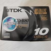 TDK Metallic DISC scatola 10 CD R80 700MB 80 minut