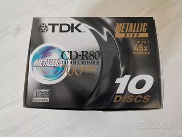 TDK Metallic DISC scatola 10 CD R80 700MB 80 minut