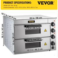 forno pizza due camere elettrico 