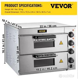 forno pizza due camere elettrico 
