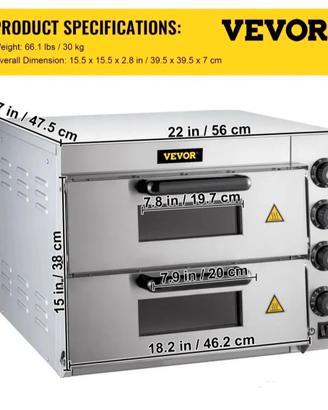 forno pizza due camere elettrico 