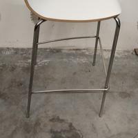 sedia da bar LUCIDA bianco e rosso