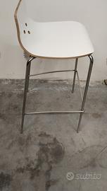 sedia da bar LUCIDA bianco e rosso