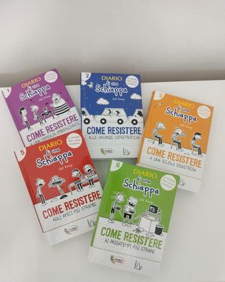 5 libri Diario di una Schiappa (Vol. 1,2,3,5,6)
