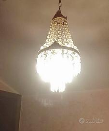 Lampadario mongolfiera cristallo e bronzo