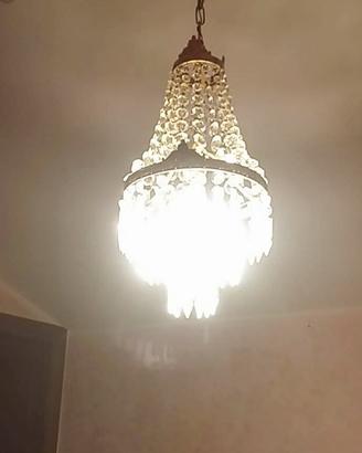 Lampadario mongolfiera cristallo e bronzo