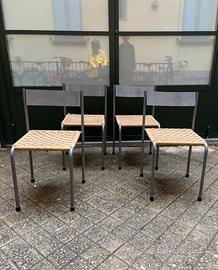 5 sedie in metallo anni 50 stile industrial