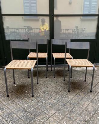 5 sedie in metallo anni 50 stile industrial