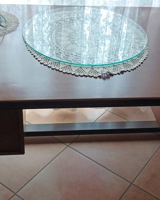 Scrivania classica studio noce con cassettiere