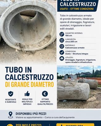 Tubi cemento 1mt 1 metri
