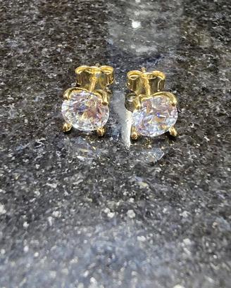 orecchini oro giallo 750 diamanti lab grown