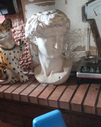 David testa in marmo e gesso