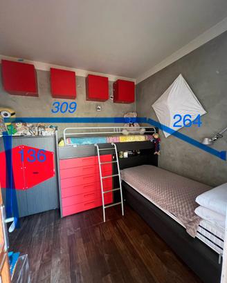 Cameretta Ferri Mobili – Letto a castello+armadio