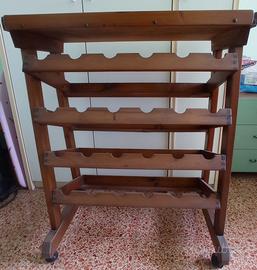 Mobiletto Cantinetta Portabottiglie su Ruote