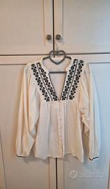 Blusa Zara ricamata stile boho taglia M