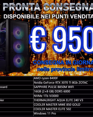 ryzen 8400F - RTX 3070 TI 8Gb - 16GB DDR5 - 1Tb
