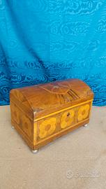 Scrigno Cofanetto Art Deco Anni 30 Legno Intarsiat