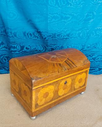 Scrigno Cofanetto Art Deco Anni 30 Legno Intarsiat