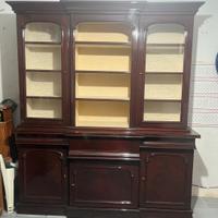 MOBILE 3in1 VETRINA LIBRERIA SCRITTOIO IN MOGANO