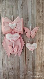 Fiocco nascita più capoculla nome personalizzabile