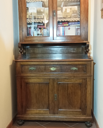 Vetrina credenza antica in legno libreria