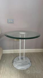 Coppia Comodini Design - Marmo, Vetro e Acciaio