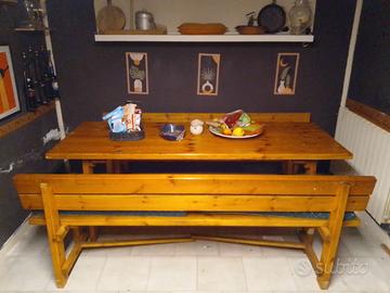 Tavolo con panche taverna legno massello