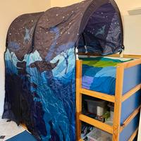 Letto reversibile Kura + tenda Ikea