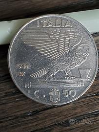 50 Centesimi Regno Italia 1941 XIX Magnetica 