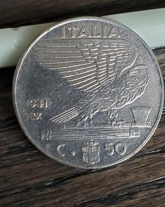 50 Centesimi Regno Italia 1941 XIX Magnetica 