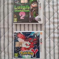 Pokemon Y e Luigi's Mansion 2 giochi Nintendo 3DS