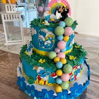 Torta scenografica -Puffi