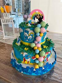 Torta scenografica -Puffi