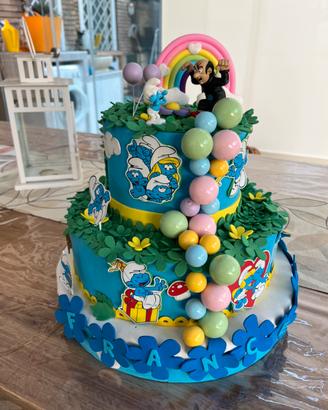 Torta scenografica -Puffi