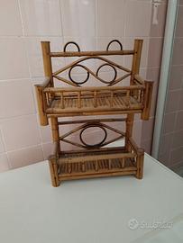 Scaffale vintage bambù