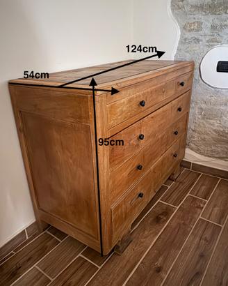 Cassettone in legno massello stile rustico