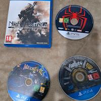 Nier automata, spiderman,  medievil,  fallout 4