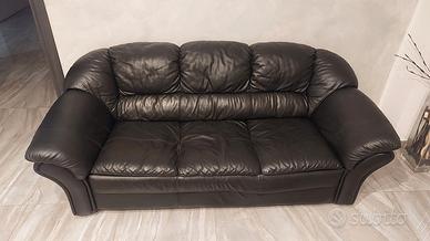 Divano 3 posti pelle vera
