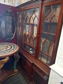 ANTICA e LEGANTE LIBRERIA INGLESE IN MOGANO