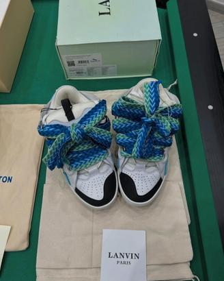 Lanvin Curb Sneaker White / Blue / Green