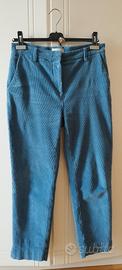 pantalone velluto di cotone millerighe,azzurro
