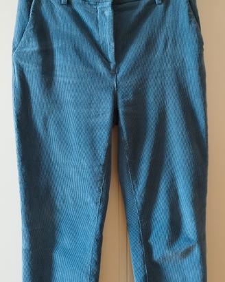 pantalone velluto di cotone millerighe,azzurro