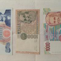 3 banconote mille lire italiane