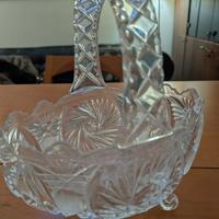 Cestino in cristallo intarsiato