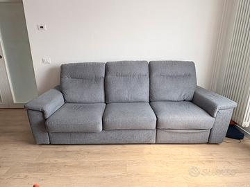 Divano 3 posti con relax elettrico - grigio