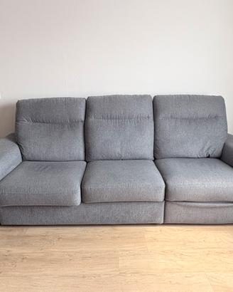 Divano 3 posti con relax elettrico - grigio